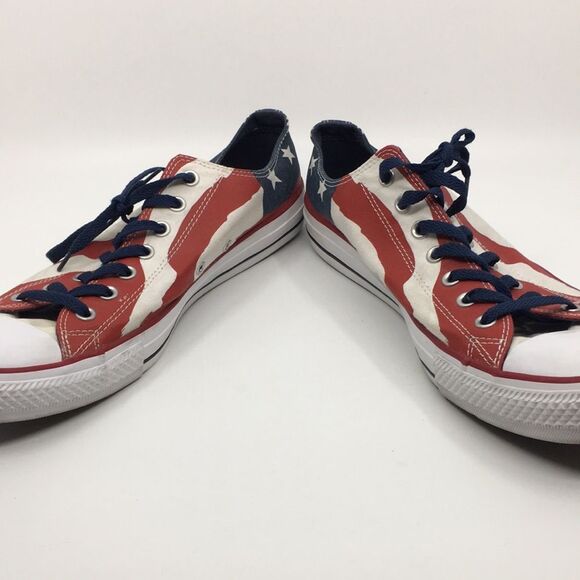 Men’s American Flag Patriotic Red White and Blue Converse Chucks Size 11.5 M - Picture 16 of 16